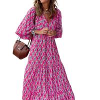 Vestido estampado de manga corta para mujer, verano - details 5