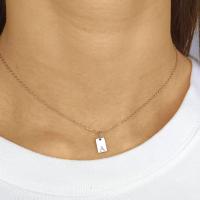Collar colgante femenino de acero inoxidable plateado con joyas de moda colgantes iniciales - details 0