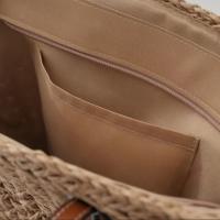 Bolsos de mano de paja tejidos, bolsos de playa de verano de un solo hombro para mujer, bolso de vacaciones tejido - details 3