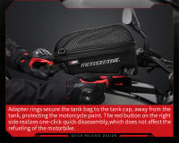 Bolsa de Tanque de Fibra de Carbono MOTOCENTRIC Impermeable, Anti-robo, Reflectante, Gran Capacidad, Soporte de Teléfono, Anillo de Adaptador, Correa de Hombro - details 6