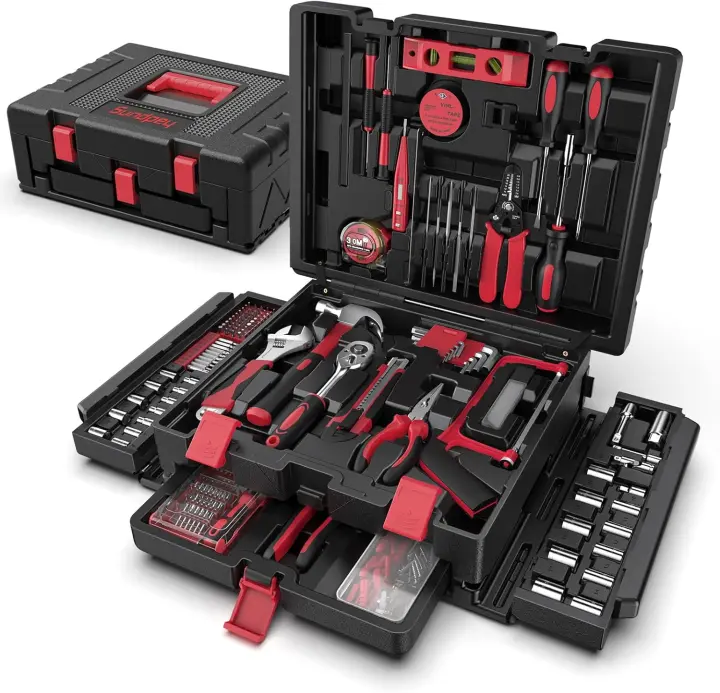 Caja de Herramientas 379 Piezas - Juego de Herramientas con Cajón Portátil Completo para Reparaciones Domésticas y Automotrices Kit Herramientas para Manitas DYIers y Propietarios de Hogares - 1