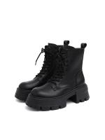 Botas Martin para mujer 2025, nuevas botas individuales con suela gruesa que realzan la altura, botas ajustadas de estilo británico, botas cortas con cordones - details 1