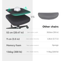 Silla de Oficina ergonómica de Malla, Silla de Oficina con Respaldo Alto con reposabrazos 3D, Soporte Lumbar hacia Arriba y hacia Abajo, Silla de Trabajo - Marco Blanco Malla Gris Claro - details 14