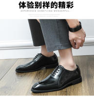 Vestido de cuero Oxford con cordones para hombre, Zapatos de negocios, color sólido, gran tamaño - details 16