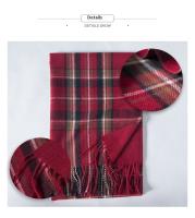 Bufanda nueva bufanda cálida gruesa de longitud media para mujer chal a cuadros con borlas de invierno - details 4