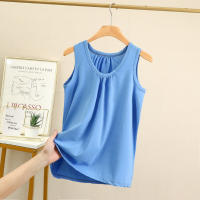 Camisetas sin mangas de talla grande con pliegues sueltos para mujer, camisetas sin mangas de Modal, ropa de casa de color sólido, chaleco de fondo XL a 6XL - details 6