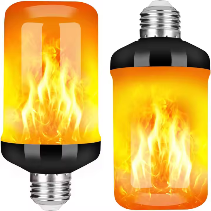 LED Night Light Flame Light Bulb 4 Modes Fire Bulb Lamp Christmas Party Outdoor Indoor Home Decor E27 Base Flickering Nightlight - 1