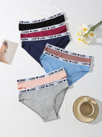 7 unids/set de bragas de algodón para mujer, calzoncillos suaves sexis, bragas bonitas con letras para niñas, lencería elástica transpirable para mujer, XS-XL - details 3
