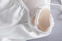 Conjunto de Pijama de Satén Delgado Estilo Kimono Blanco Traje de Baño de Moda para Mujeres - details 17