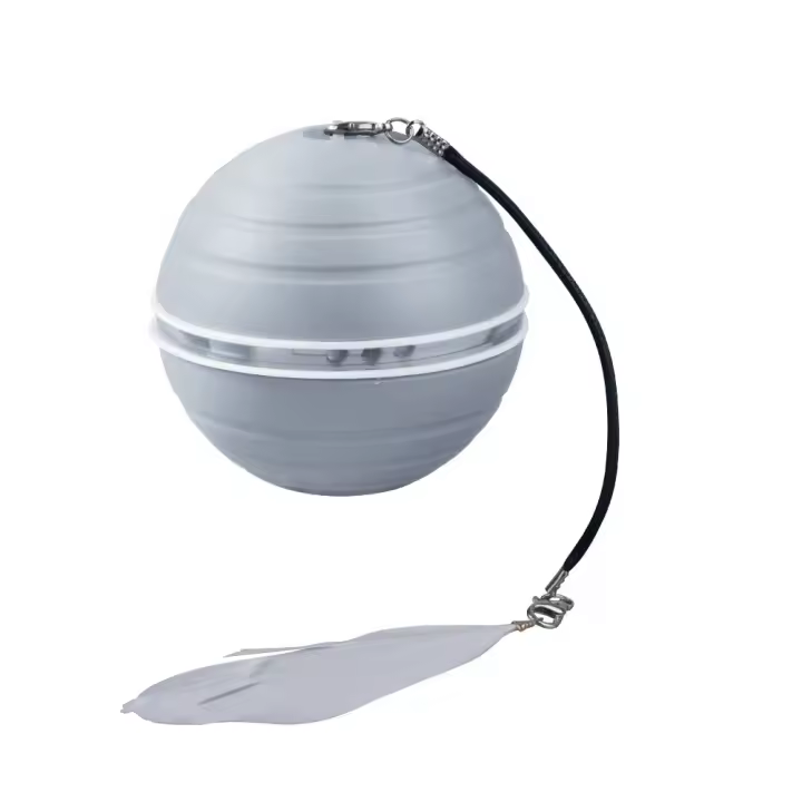 Juguete interactivo automático para gatos, pelota inteligente recargable para evitar obstáculos, pelota interactiva para gatos con plumas y luz - 1