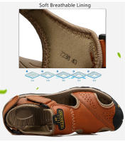 Sandalias de cuero para hombre, zapatos informales, ligeros y cómodos, de talla grande 38-48 - details 9