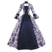 Vestido largo de hada para mujer, con cordones, Medieval, con volantes, lazo, Vintage, victoriano, Carnaval, Maxi, cintura alta - details 5