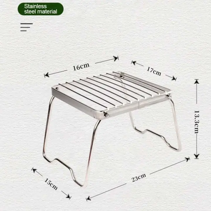 Barbacoa multifuncional plegable hoguera portátil camping parrilla de acero inoxidable, soporte para estufa de gas, parrilla para barbacoa al aire libre - 1