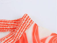 Vestido de manga larga usado con estampado de organza estilo europeo y americano para mujer - details 5