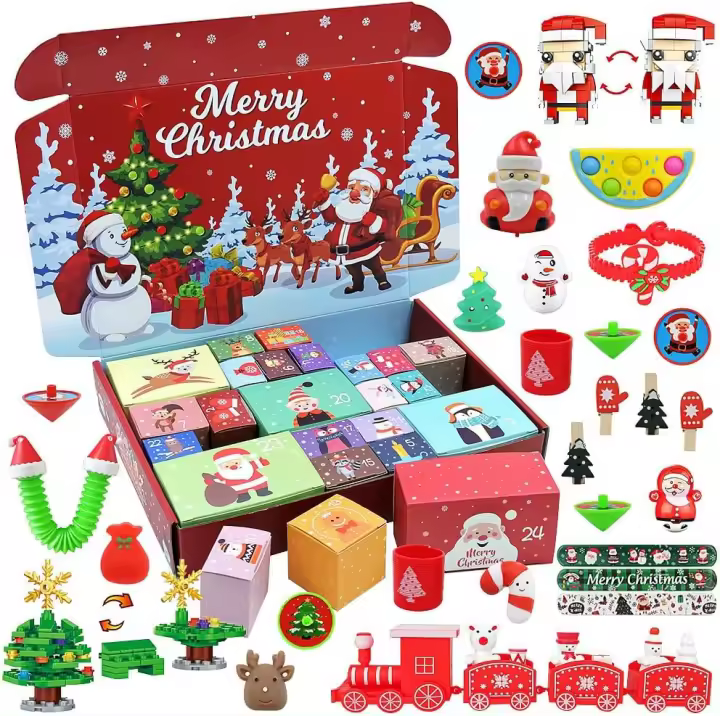 Calendario de Adviento de Navidad para niños y niñas, Cuenta atrás de 24 días, 24 regalos de Navidad, 2024 - 1
