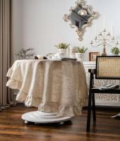 Manteles circulares de mesa franceses para el hogar, manteles con flecos de algodón y lino, decoraciones para fiestas en casa, bodas y cocinas - details 3