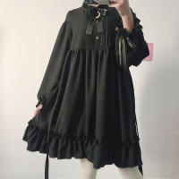 Lencería Lolita para mujer estilo Haruku japonés con volantes y mangas largas vestido de muñeca informal con cintura imperio talla - details 46