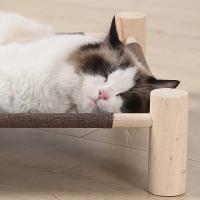 Cama extraíble y transpirable para mascotas, hamaca portátil con marco de madera, sofá de lona para cachorros y gatos, Verano - details 4