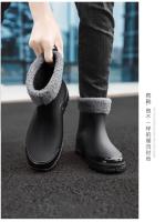 Botas de lluvia para hombre, botas desnudas a la moda, zapatos antideslizantes para trabajo de Chef, zapatos de pesca de goma impermeables y duraderos, zapatillas de deporte para hombre 2023 - details 43