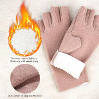 Guantes de medio dedo para montar en invierno, guantes para clima frío, regalo para esposa, novia, madre - details 1