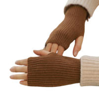 Guantes sin dedos para clima frío para hombres y mujeres, guantes cómodos de punto elástico, guantes antideslizantes para montar - details 2