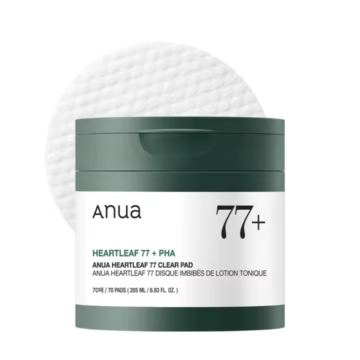 ANUA 77 Toner Pad, almohadillas faciales exfoliantes suaves, poros hidratantes de vidrio para pieles sensibles, extracto de Heartleaf, PHA, Centella, no - 1