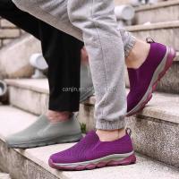 Nuevos zapatos deportivos negros transpirables para hombre, planos, cómodos, antideslizantes, suaves y para personas mayores, tela de malla ligera para fitness - details 9