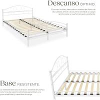Cama de Boda Romántica y Estable Estructura de Cama de Madera Base de Cama Resistente - details 11