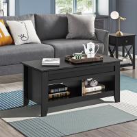 Mesa de Café de Madera Elevable Diseño Moderno para Sala Tamaño 104,5 x 49,5 x (49-61,5) cm Gris - details 10