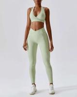 Conjunto de yoga sin costuras de 2 piezas para mujer, sujetador para gimnasio y correr, ropa deportiva, body, sujetador deportivo - details 19