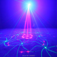 ESHINY Remote R&G Laser 24 Patterns Projector Effect Light Blue Led Bar DJ Dance Shop Holiday Disco Family Party Show T122D3 - details 16