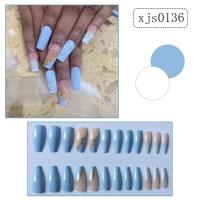 Uñas postizas con degradado francés de Ballet Holiday, diseño de serpiente roja, resistente al agua, 24 piezas - details 1
