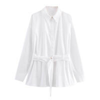Camisas Grandes con Cinturón para Mujer OUWU Estilo Francés para Primavera Moda de Calle Holgada - details 0