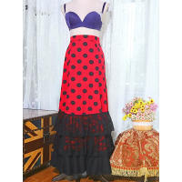 Flamenco Flamengo baile nueva falda estampada punto ondulado de una capa con volantes - details 8