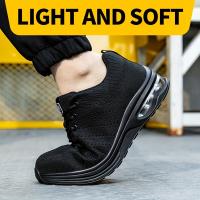 Zapatos de seguridad con cordones para hombre, calzado de trabajo, duradero, a prueba de perforaciones, Unisex - details 1