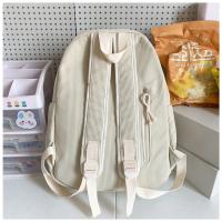 Dibujos animados estilo japonés ins lindo patito mochila femenina de pana informal mochila de campus estudiante universitario de secundaria. - details 20