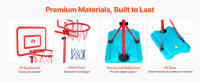 SucceBuy Aro de baloncesto para niños: altura ajustable, portátil con base rellenable, juego para interiores y exteriores para niños de 3 a 8 años - details 4