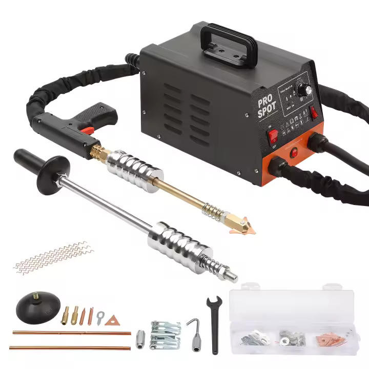 SucceBuy Kit de reparación de abolladuras de soldador de perno de 3KW, soldador por puntos, extractor de abolladuras, 6 modos de soldadura para carrocería - 1