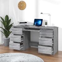 Escritorio Mesa Trabajo Estudio Muebles de Oficina Despacho Ordenador Decoración Capacidad de Almacenamiento de Madera Contrachapada Roble - details 30