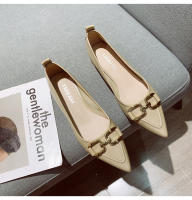 Zapatos de noche de tacón bajo, boca poco profunda, punta puntiaguda para un estilo otoñal con falda. - details 14