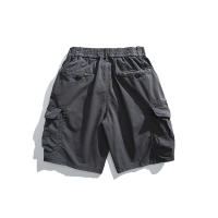 Pantalones Cargo de Verano para Hombres Cintura Elástica, Color Sólido, Gran Bolsillo, Pesca al Aire Libre, Material de Algodón - details 4