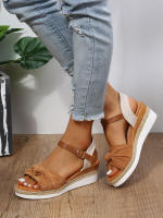 Sandalias de Mujer con Cuñas Moda Hebilla Punta Abierta Cómodas Ligeras Tacones Altos Resistentes al Desgaste para Oficina y Boda - details 4