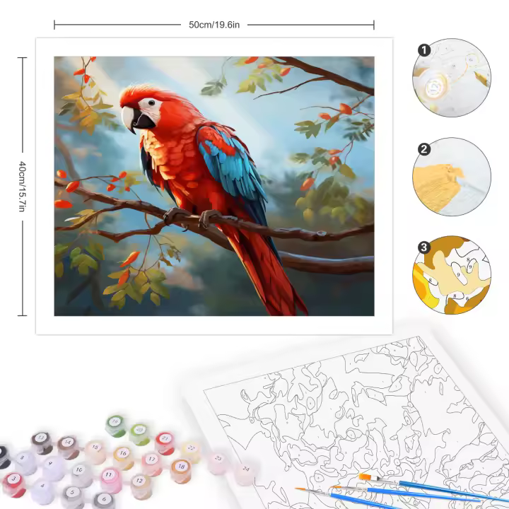 RUOPOTY-Kit de pintura por números para adultos, pintura moderna por números, pájaros, manualidades de animales, decoración para el hogar para colorear sobre Numb, regalo Diy - 1