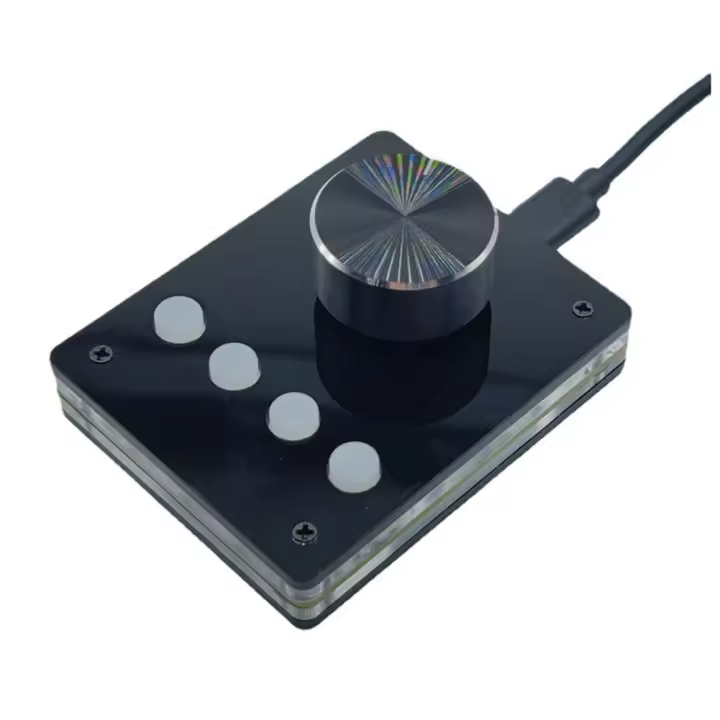 Mando USB programable Multimedia, miniteclado ro personalizado, controlador de volumen, botón blanco pequeño - 1