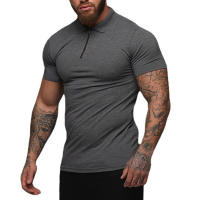 Camiseta deportiva de manga corta para hombre, Polo ajustado de algodón, ropa de compresión para Fitness, nueva moda - details 5