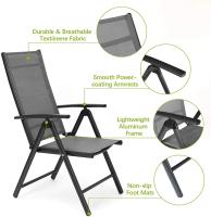 Silla de césped acolchada de aluminio ligero para adultos, Patio plegable ajustable de 2 piezas, respaldo alto para exteriores, soporta 120kg - details 3