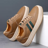 Zapatos de cuero, zapatos casuales para hombre, versión coreana de zapatos blancos versátiles de moda. - details 12