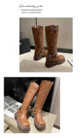 Botas De Tacón Grueso Para Mujer, Nuevas Botas Vaqueras Occidentales De Cabeza Cuadrada Retro - details 4