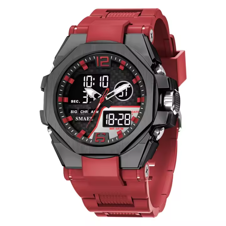 SMAEL, relojes de lujo para hombres, ejército militar, reloj de pulsera deportivo Digital resistente al agua para hombres, reloj con pantalla Dual, reloj Masculino - 1
