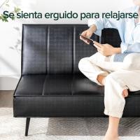 Sofá Cama - Sofá Cama Plegable 2 en 1 - Adecuado para habitaciones de invitados y espacios pequeños - PVC Negro - details 2